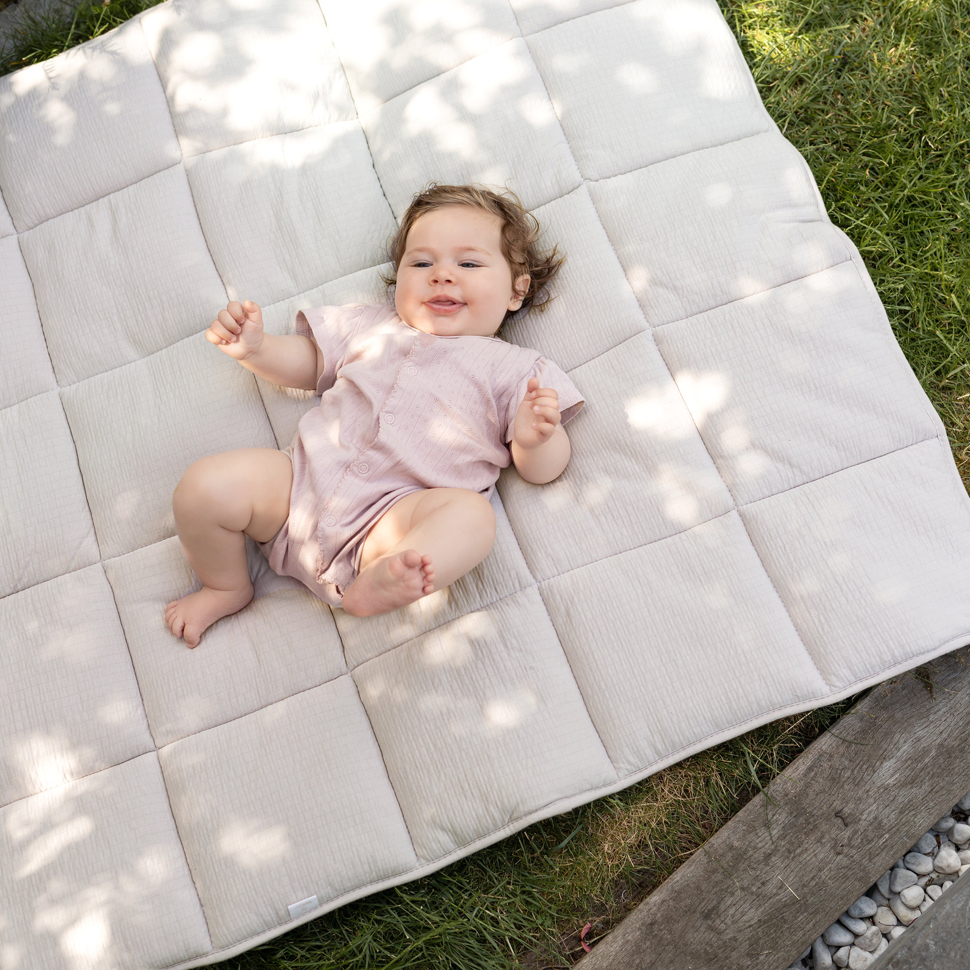 Playpen mat 100x100cm Pady tetra jersey jersey Sand Oeko Tex